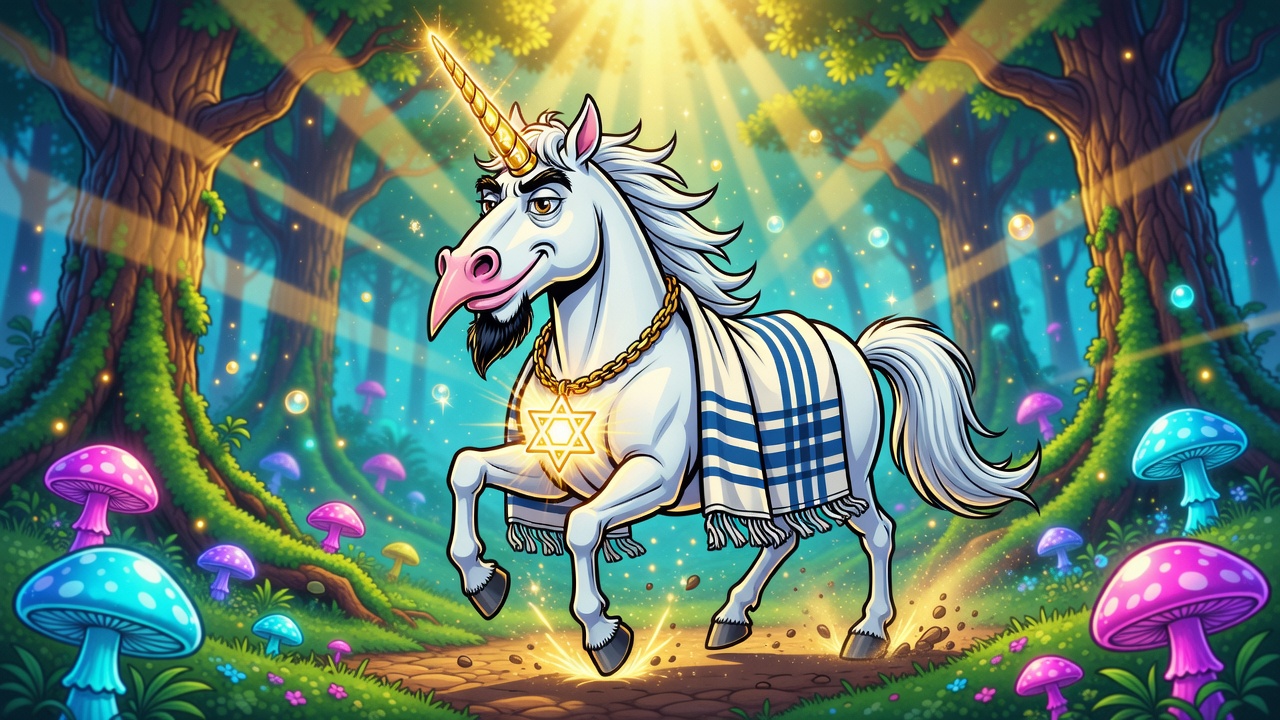 an image of mythical creature I conjured up called a JewNicorn. Or make it carto