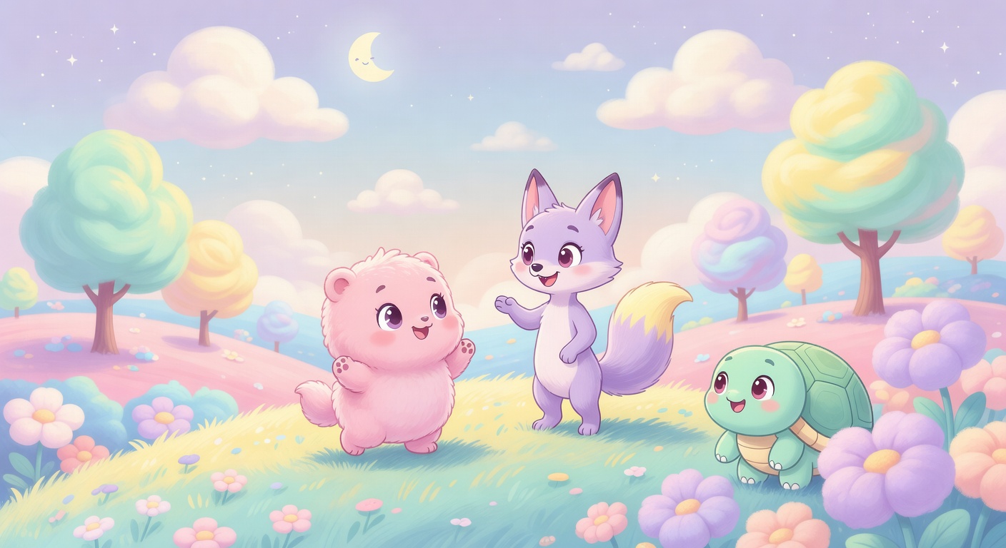 Transform this image into a animation carton, pastel vibes